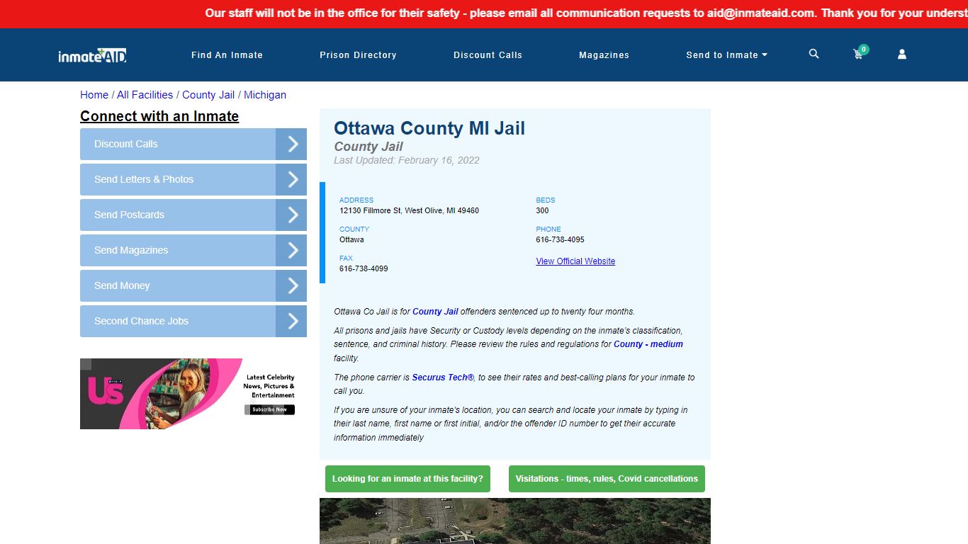 Ottawa County MI Jail - Inmate Locator - West Olive, MI